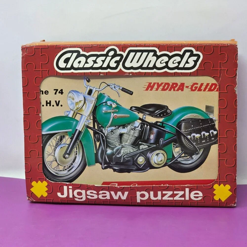 Classic Wheels Hydra-Glide Motorcycle Puzzle Three Daughters Ltd.‎ Vintage